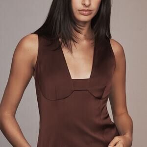 Anthropologie Elegant Burgundy Sleeveless Top